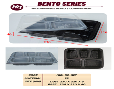 Microwavable Bento 5 Compartment