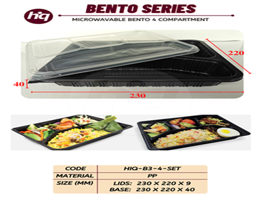 Microwavable Bento 4 Compartment
